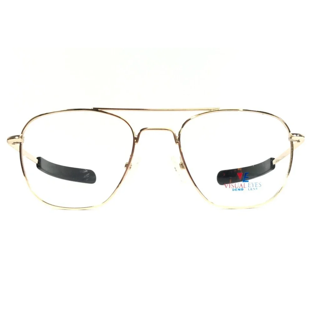 Visual Eyes Eyeglasses Frames STEALTH Y.GOLD Yellow Gold Military 52-19-140